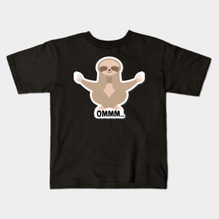 Ommm sloth meditating Kids T-Shirt